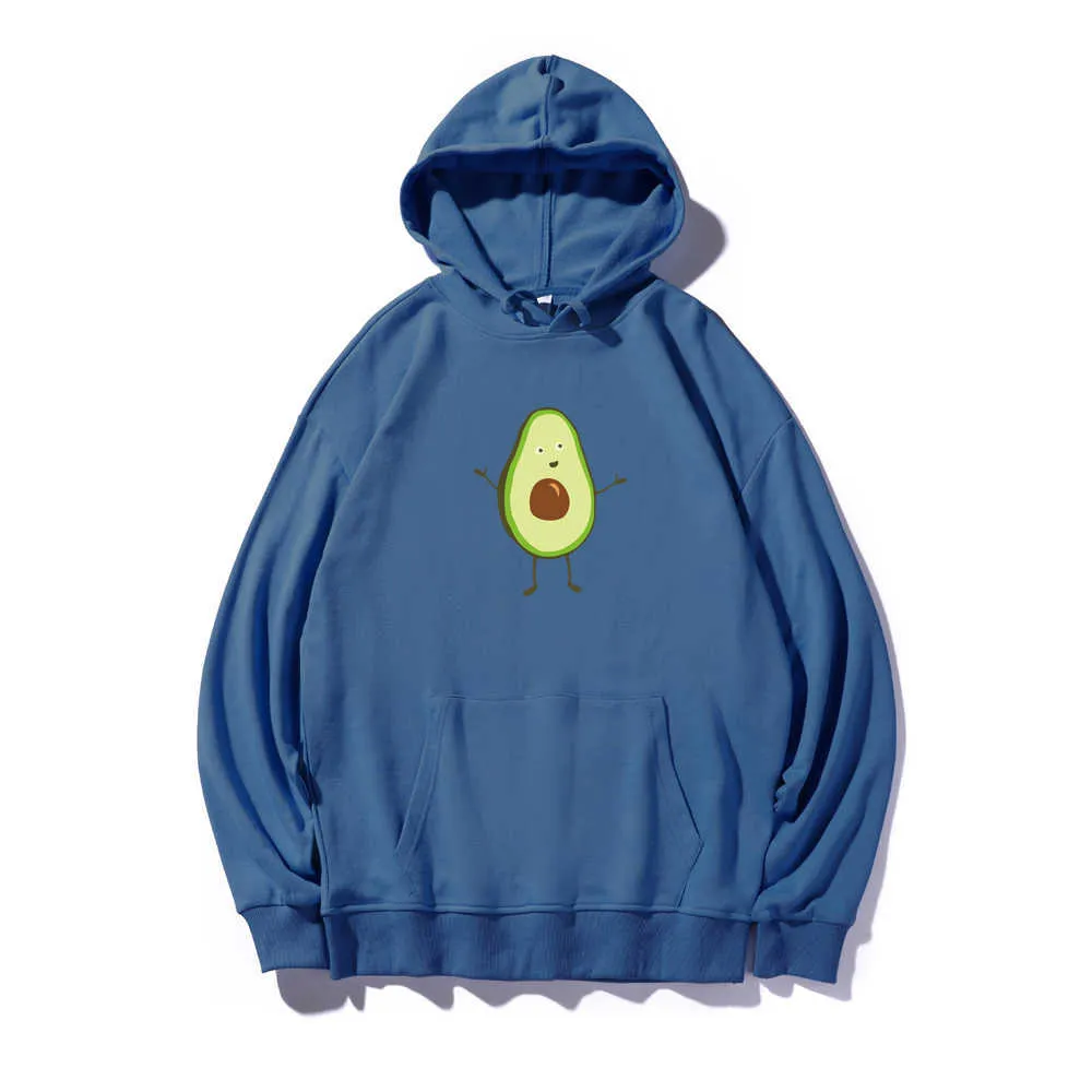Süße Cartoon Avocado Sweatshirt Hoodies Frauen Kawaii Print Top Mode Mädchen Baumwolle Hoodie Damen Sweatshirt Hip Hop Kleidung Y0820