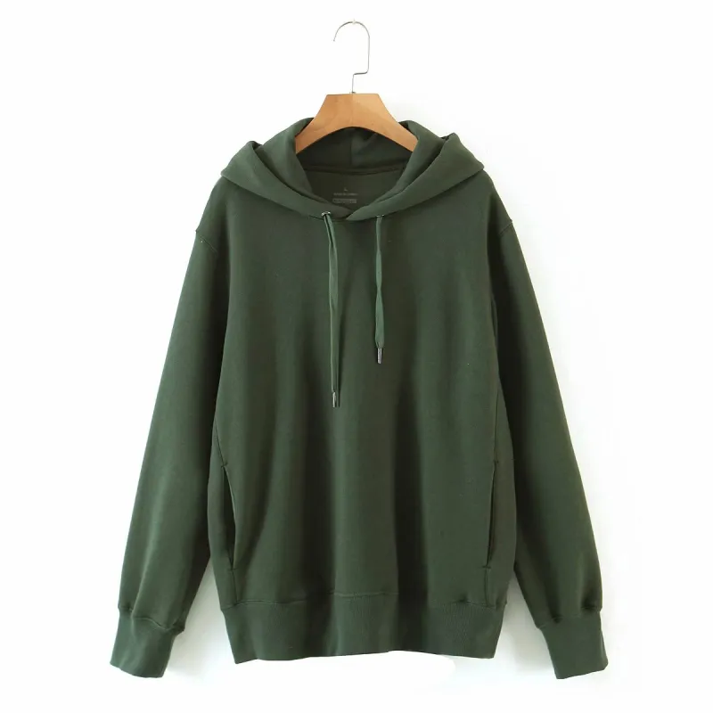 Casual Woman Oversized Basic Cotton Hoodies Autumn Winter Fashion Ladies Soft Thick Pullover Girls Loose Spotrs Sweatshirt 210515