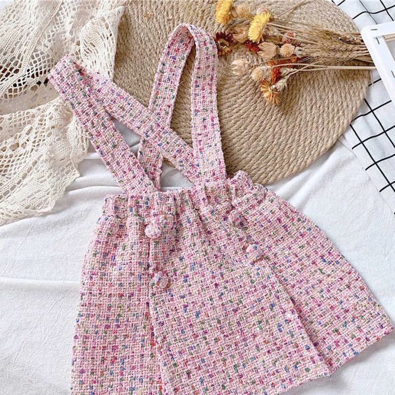 Autumn Girls Terno Big Collar Boneca de Manga Longa Camisa + Vest Saia Estilo Coreano Conjunto de Roupas 210611