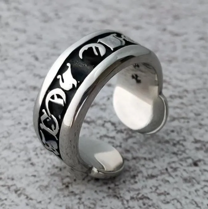 5 typer av stilringar punk euramerikansk ring mode gjuten titan stål ring rostfritt stål korsblommor öppningsringar