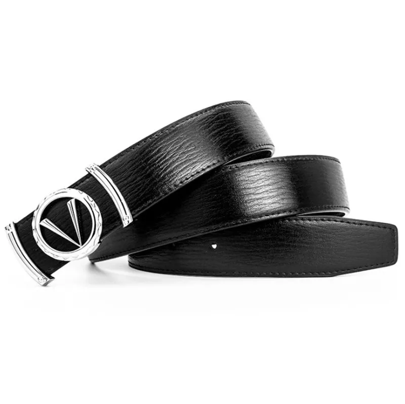 V Letter Design Belt for Mens Woman Fashion Smooth Buckle Belts Width 3 4cm High Quality Optional258Z