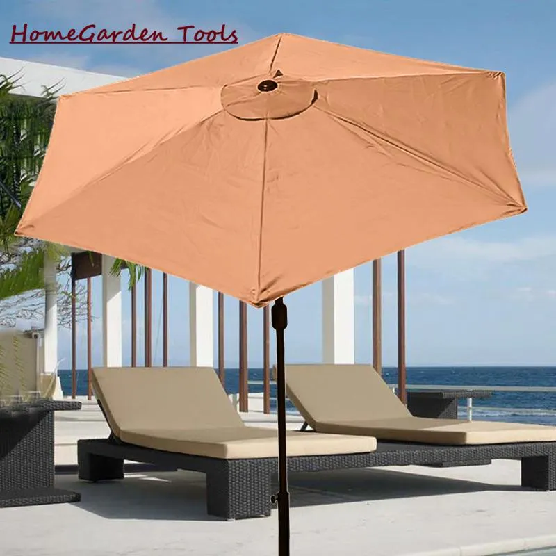 Shade Sun Terrace Parasol de plage Parasol de jardin Patio Dia 9 8 pieds Piscine en tissu polyester anti-UV Installer facilement des meubles d'extérieur No S258q