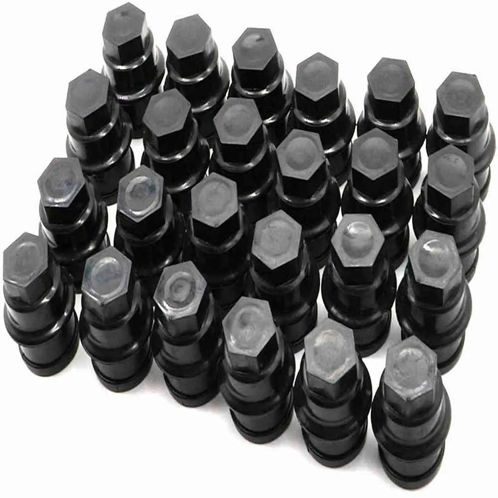 24 stks 22mm Zwarte Wiel Nut Cap Covers voor GMC C1500 C2500 Vervanging 12472838 9597158 15767268