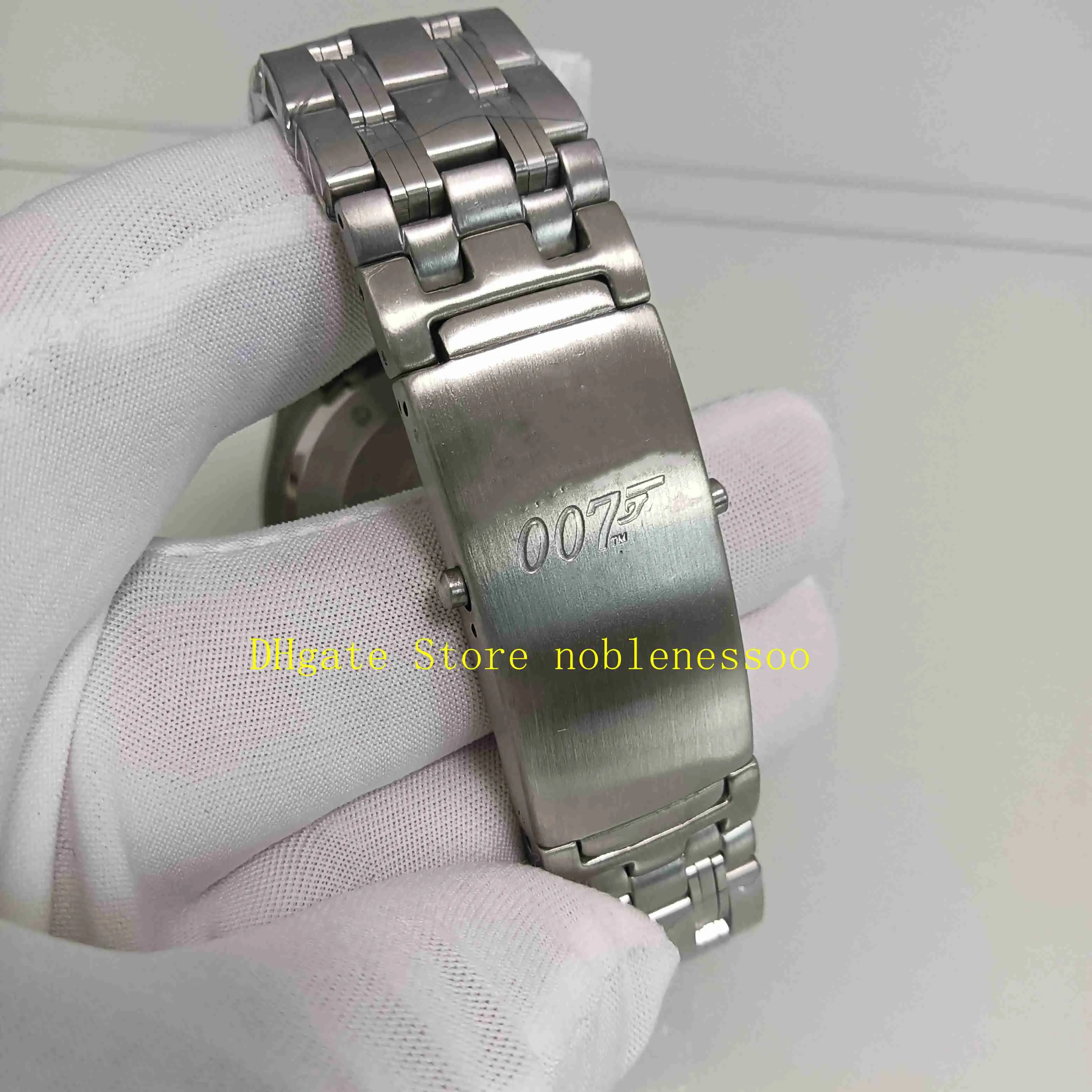 Real po na caixa original relógios automáticos masculinos mostrador azul 007 pulseira de aço inoxidável edição limitada profissional ásia 2812439