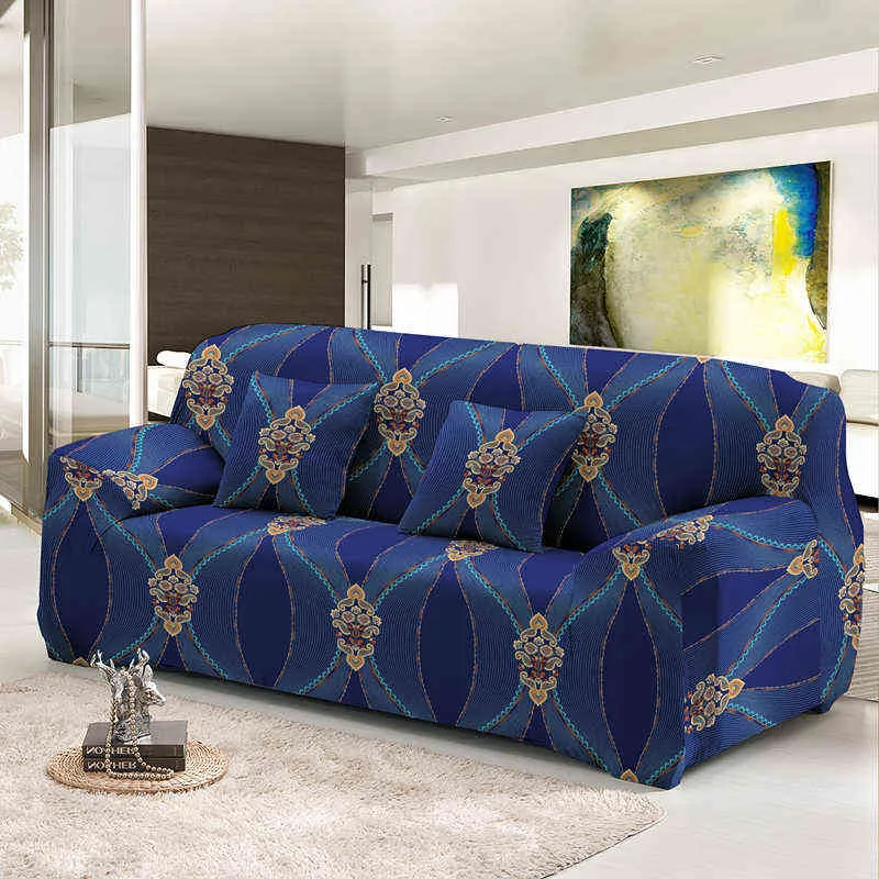 Fodera divano a forma di L geometrica di moda soggiorno 1/2/3/4 posti Federa fodera elastica di dimensioni universali disponibile 211207