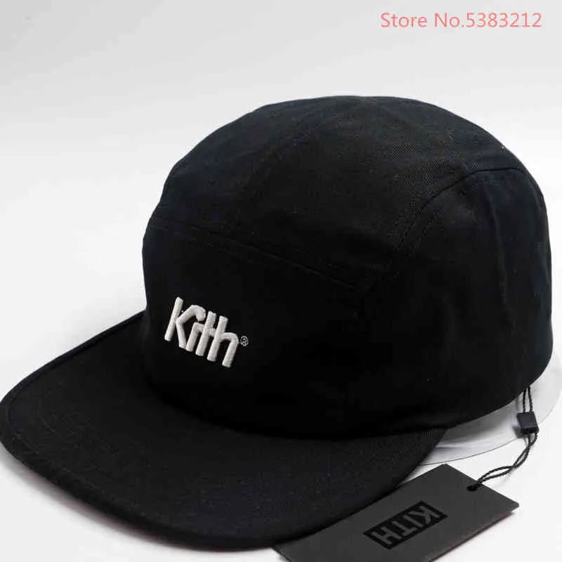 5 Panel Kith Camp Cap Adjustable Baseball Cap Snapback Hip Hop Trucker Caps For Men Women Dad Hat Casual Sun Visor OutdoorUGBU{category}