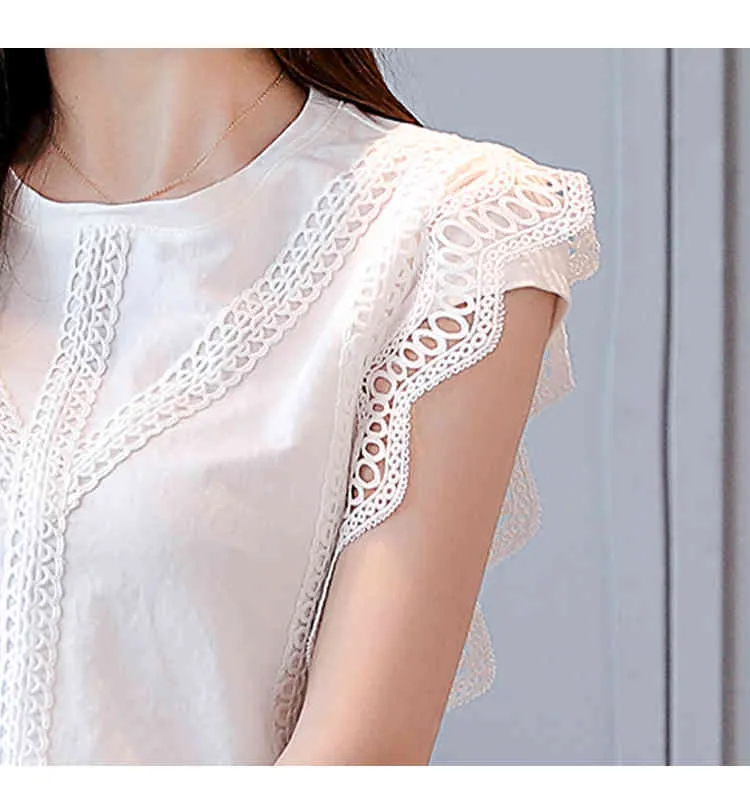 Women's Summer Blouses Sleeveless White Chiffon Women Womens Tops and Blusas Mujer De Moda 4201 50 210508