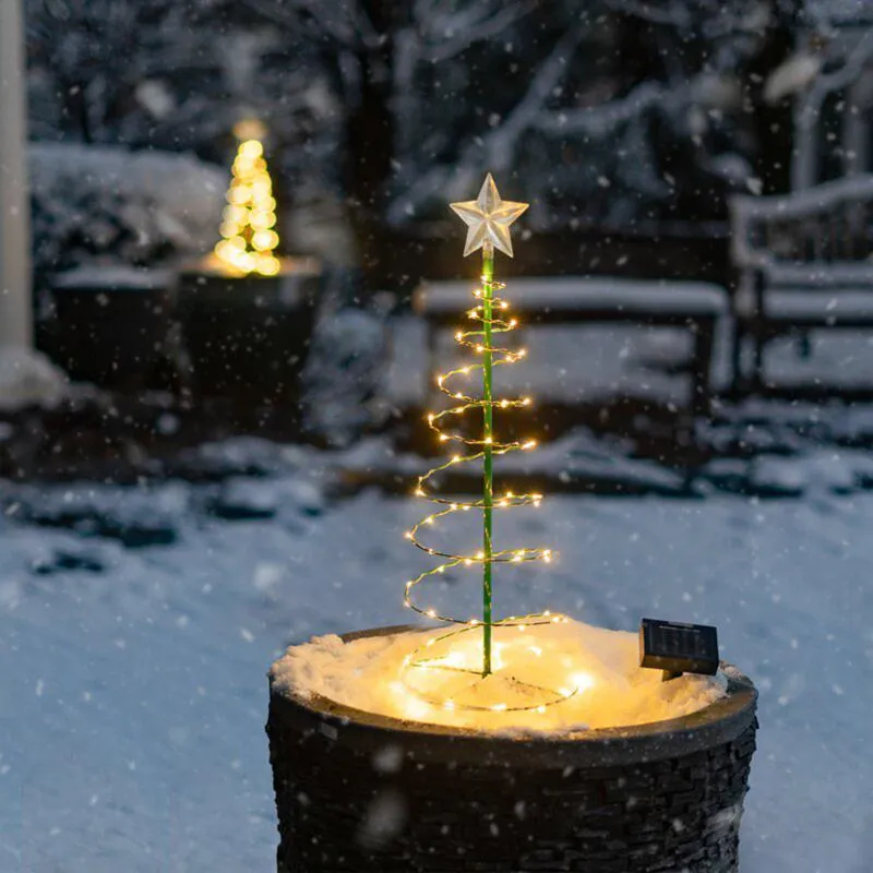 Lâmpadas de gramado Luzes de árvore de Natal Solar Powered LED Xmas Cintilação String Decoração para casa Year239g
