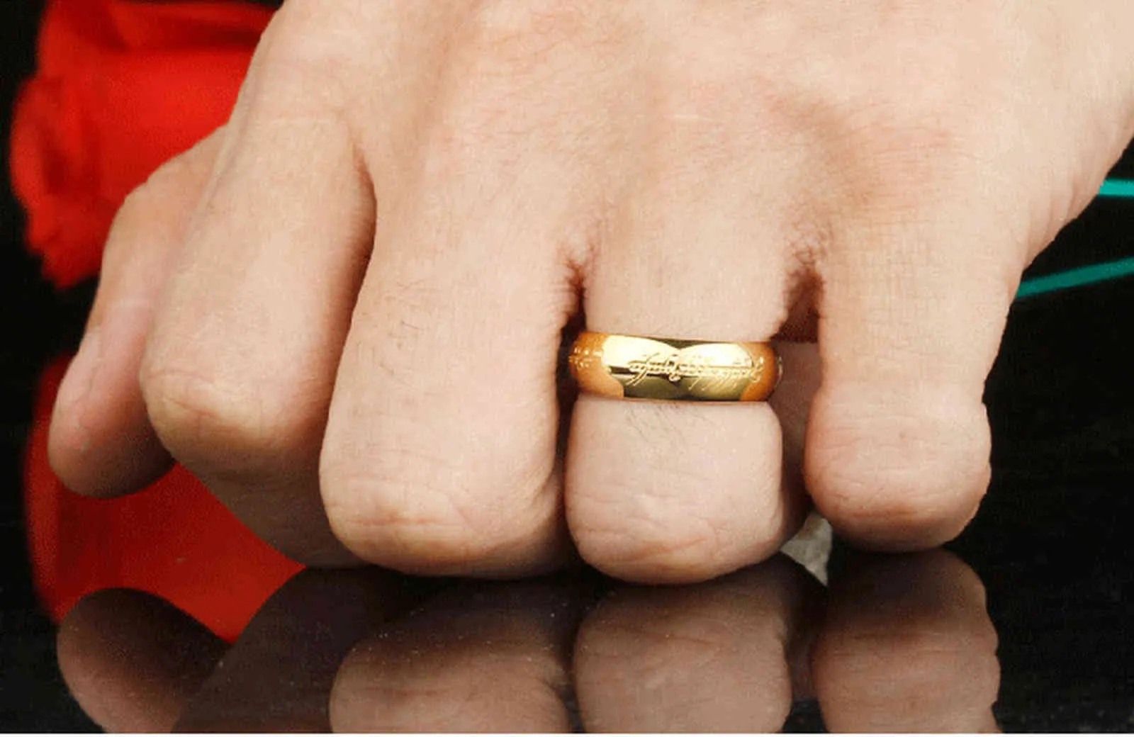 High Quality 18K Color Rings Good Gift Yellow Gold One Ring Of Power Jewelry for Women Men298V