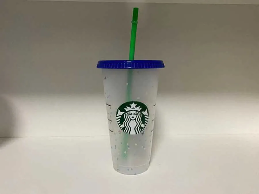 Новые 24oz Tumblers пластиковые питьевые сока чашка с губной и соломой волшебной кофейной кружкой Cokom Starbucks Snow Plastic PlastiChdpq