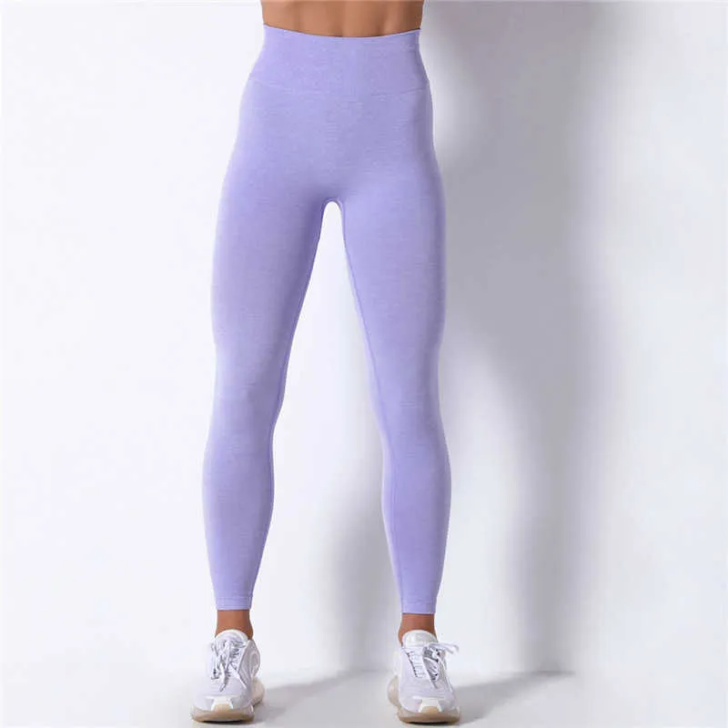 Nessaj 20% Spandex Seamless Leggings Women Sports Fitness Clothes Scrunch Butt Gym High Waist Pants Booty Workout 210925