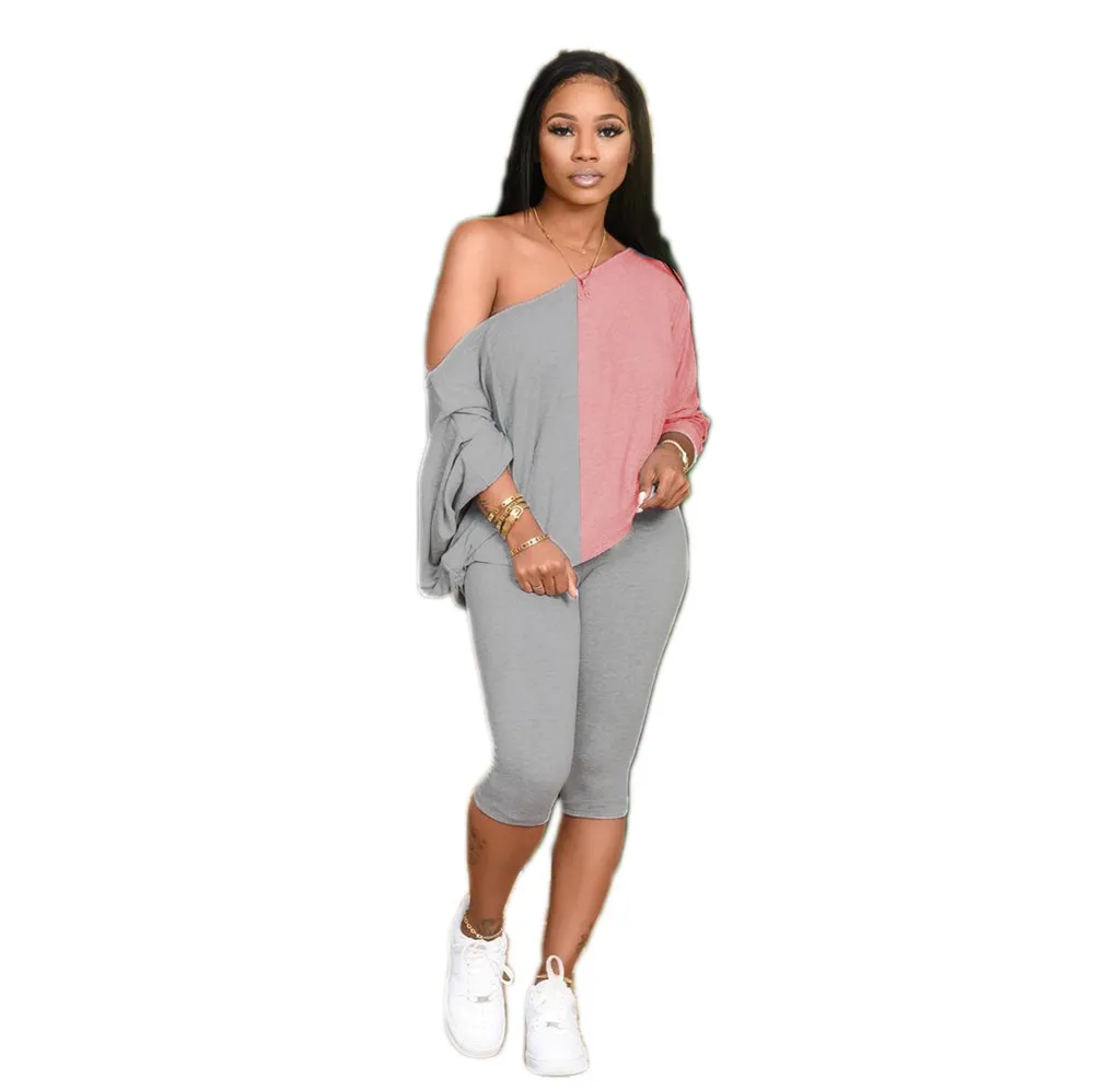 Produkt Höst Vinter Tracksuit Kvinnor Två Piece Lounge Sets Långärmad T-shirt Top + Soft Sweatpants Bomull Hem Slitage 210525