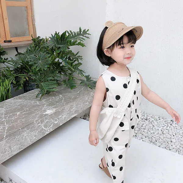 Jumpsuit meninas cute macacão roupas de verão moda roupas infantis sem pacote bebê crianças 210625