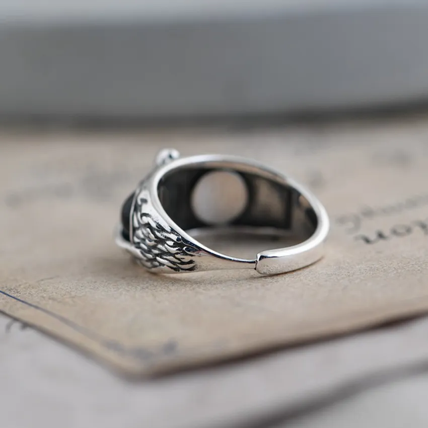 Hele charme band ringen vintage schattige mannen en vrouwen eenvoudige ontwerp uil ring zilveren kleur verloving trouwringen sieraden geschenken 8694209