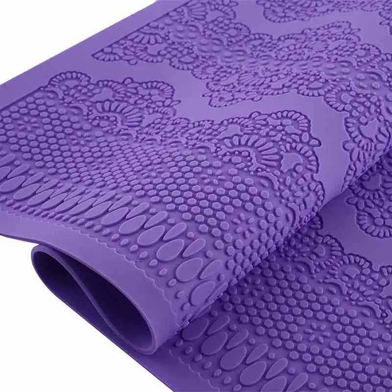 Bloempatroon Siliconen Mat Fondant Taart Kant Reliëf Cakevorm Suiker Kant Mat Taartversieringsgereedschap Embossing Mat 220110271G