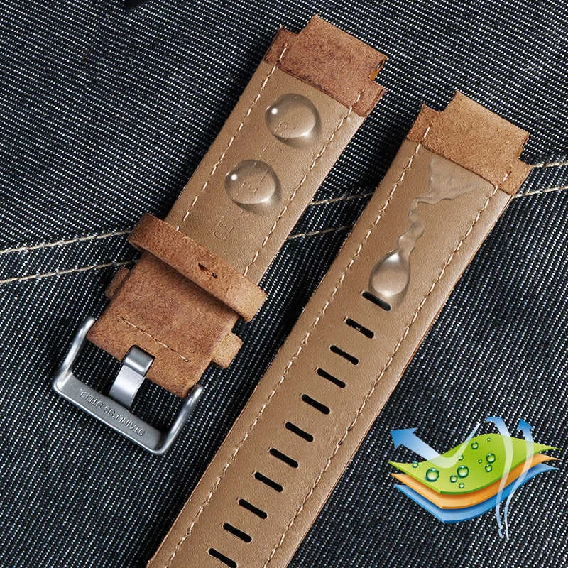 Bracelet de montre en cuir véritable bracelet de montre de remplacement pour Timex Tide T45601 T2n721 T2n720 e-tide boussole montres H0915278q