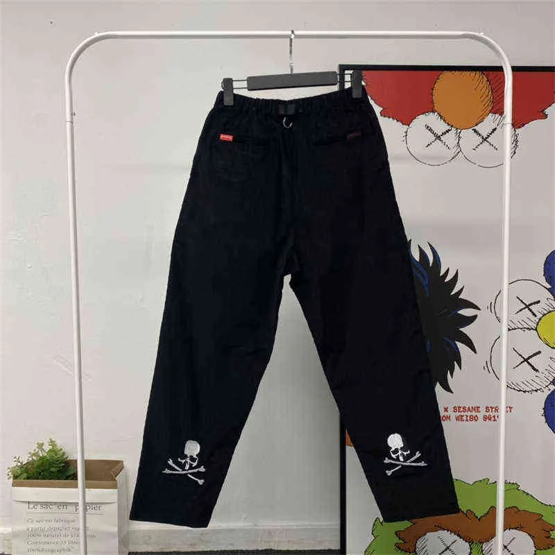Mastermind JAPAN Skull Embroidery Print Corduroy Casual Men Trousers Men's Pants Sweatpants Streetwear Techwear Cargo Pants H1223