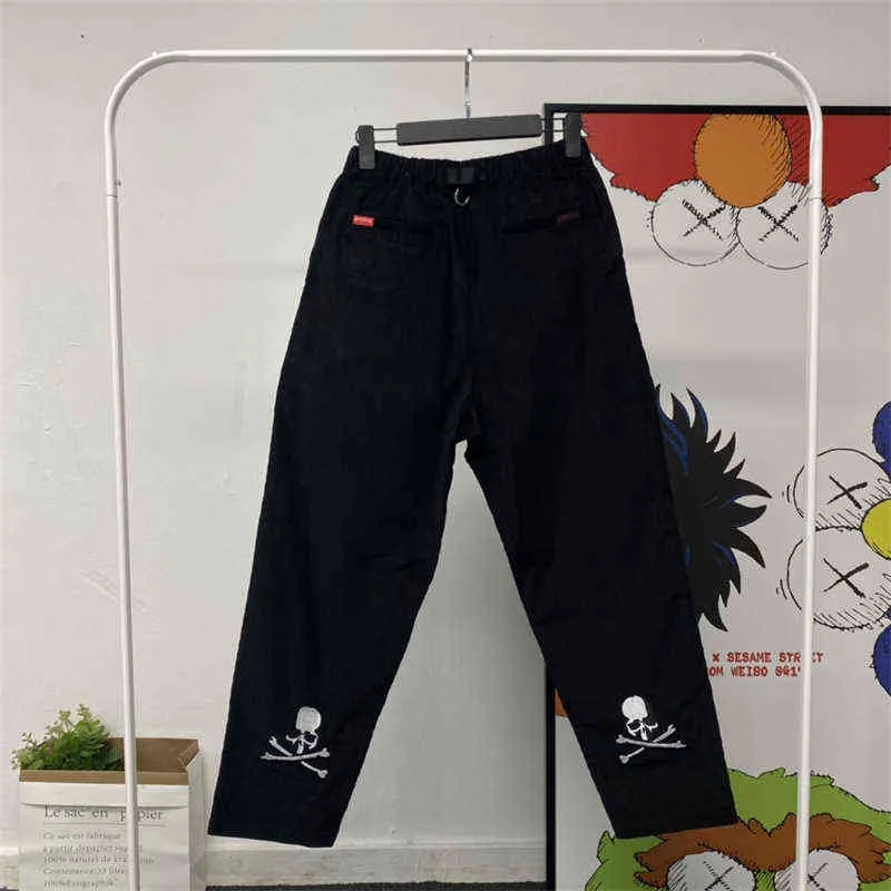 Mastermind JAPON crâne broderie impression velours côtelé décontracté hommes pantalons hommes pantalons de survêtement Streetwear Techwear Cargo pantalon H1223