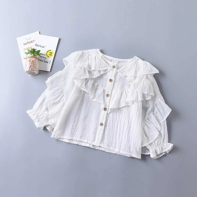 Girl Sets Baby fashion Cotton Shirt+Denim Shorts Fashion Outfits Suit Clothes Kids H224 210610