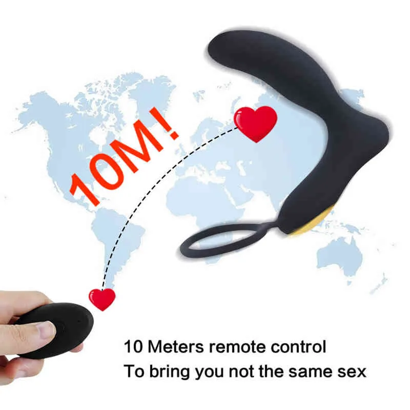 NXY Vibrators Sex Male Masturbator Prostate Massage Anal Plug Vibrator Toy Vaginal Stimulator Cock Ring Butt Gay Itoys för män 1220