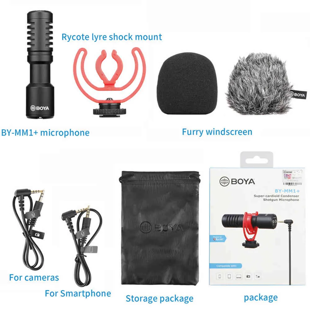 BOYA 3.5 condensateur enregistrement Microphone jeu Vocal Vlog Youtube Live Studio micro DSLR caméra Smartphone PC ordinateur portable