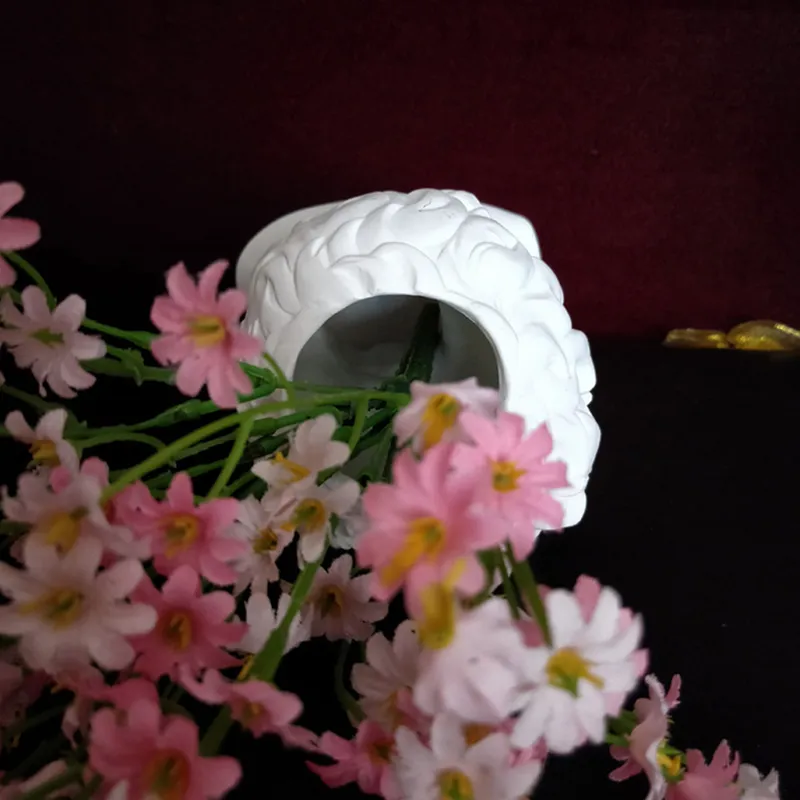 現代の北欧風の創造的な肖像画花瓶ダビデの頭の花花瓶装飾的な装飾品セラミックスハンドホーム花のアートの装飾220210