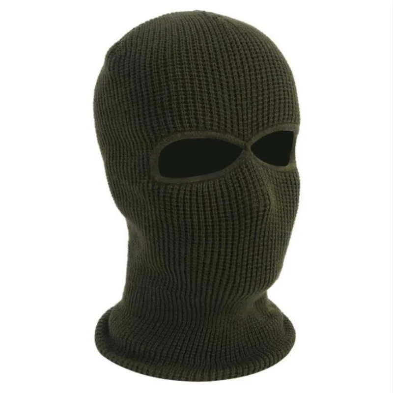 Winter Balaclava 2 3 Hole Full Face Mask Cap Knitting Motorcycle Shield Outdoor Riding Ski Mountaineering Head Cover Cycling Caps 227b