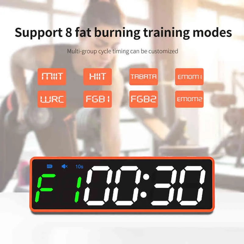 1 inch Mini Gym Timer 5.1" x1.5''x0.9'' Super Portable LED Training Interval Workout Clock Count Down Up Fitness Stopwatch H1230
