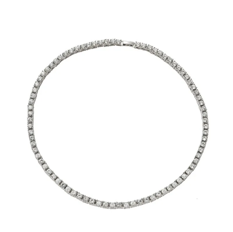 5mm alloy diamond tennis chain hip hop jewelry single row chain4643668
