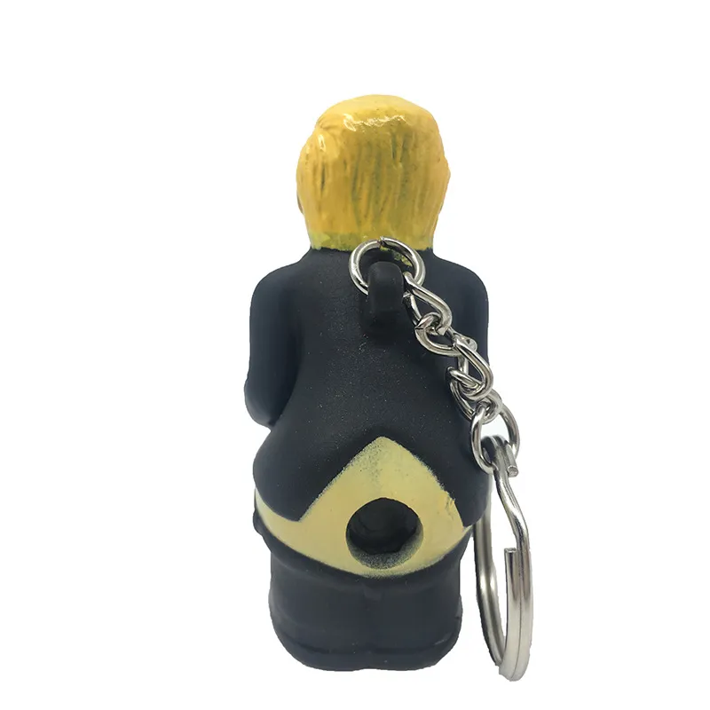 Pendant Car Keychain President Key Bag Squeezing Funny Donald Trump Simulation Fake Poop Toy Turd Doll Thing