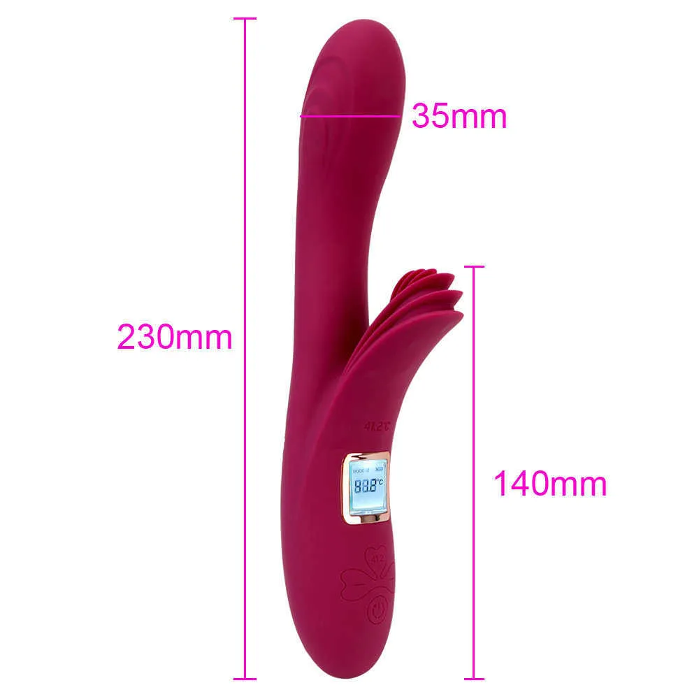 Massage Items Clitoris Stimulator Vrouwelijke Masturbator 10 Snelheid Verwarming Vibrator Tepel G Spot Dildo Massager Tong Vibrators voor Vrouwen Sexy