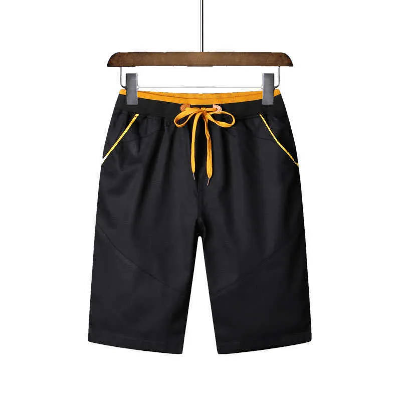 MANTLCONX Shorts décontractés hommes Streetwear pour la mode été taille élastique noir pantalon court mâle confortable 210714