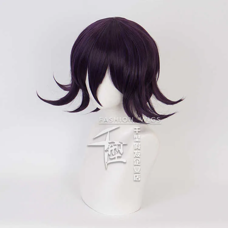 Danganronpa V3: Killing Harmony Ouma Kokichi Parrucca Corta Costume Cosplay Dangan Ronpa Capelli Sintetici Parrucche Del Partito di Halloween Y0913