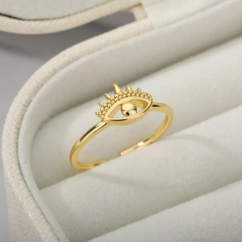 Frauen Vintage Edelstahl Türkische Bösen blick Ringe Frauen Gold Silber Farbe Boho Knuckle Paar Ring Weibliche Viking Schmuck Geschenk
