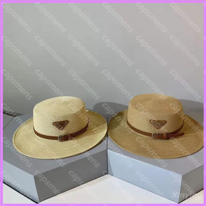 Flat Fitted Bucket Hat Designer Women Caps Hats Mens Casquette Woven Straw Hat Womens Casual Summer Beach Baseball Cap D218023F2221912