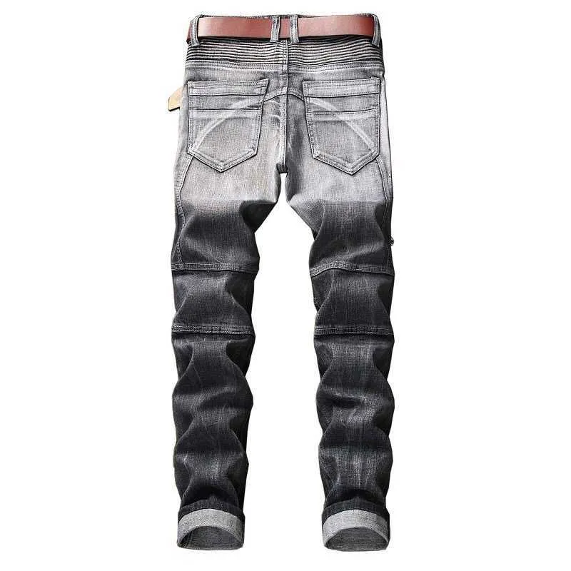 Erkek İnce Elastik Kot Moda Nedensel Artı Boyutu 42 Pantalon Homme Jeans Street Skinny Mens Jeans X0621