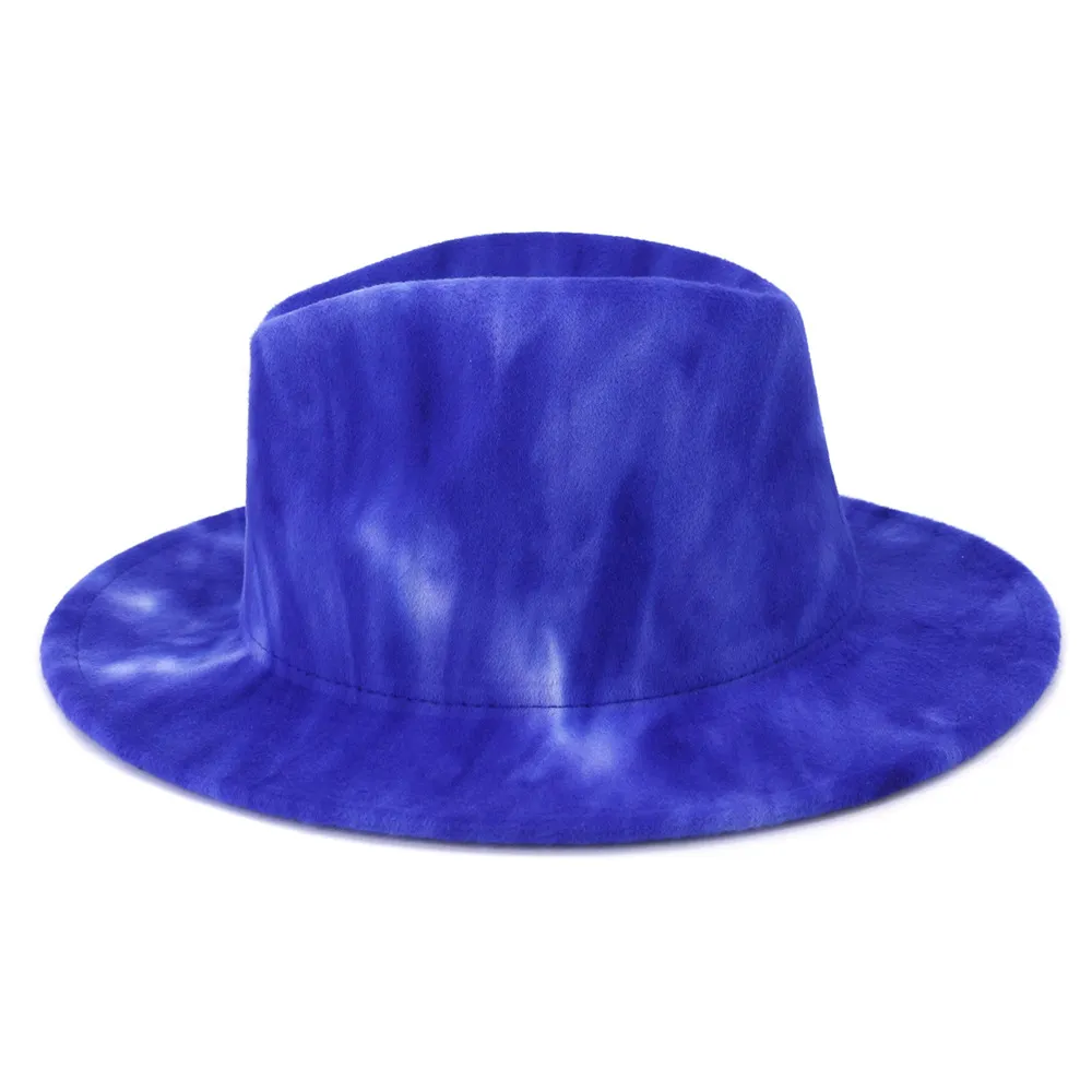 Осень-зима, мужчины, женщины, новая двухцветная шерстяная фетровая шляпа-федора, окрашенная в галстук, панамский стиль, джазовая кепка с широкими полями, готический топ, винтажная свадебная шляпа218L