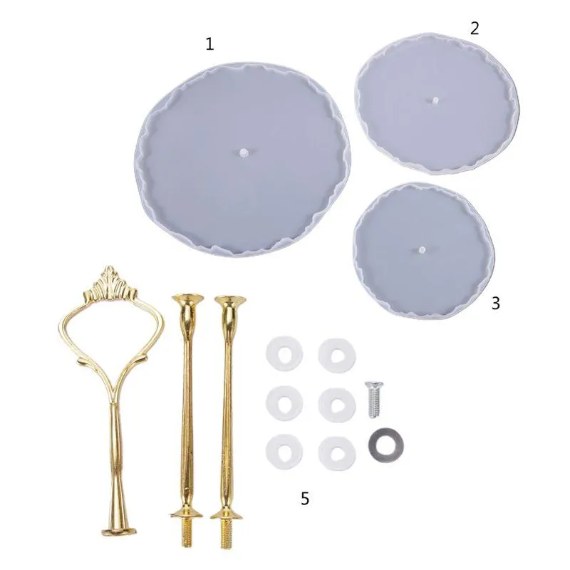 Pratos placas de resina epóxi de cristal molde de três camadas bandeja de frutas fundição molde de silicone diy artesanato decoração de mesa fazendo ferramentas 273n