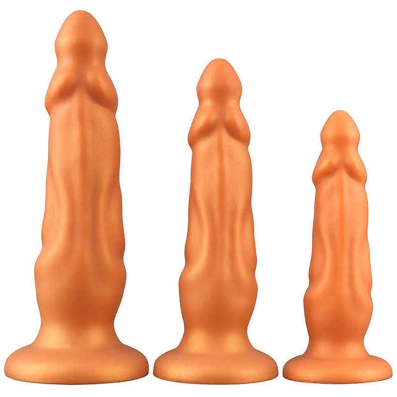 NXY Dildos Zabawki Anal Nowy Silikon Zabawna Wtyczka Męska Backyard Masturbacja Super Duży Fałszywy Penis Produkty dla dorosłych 0225