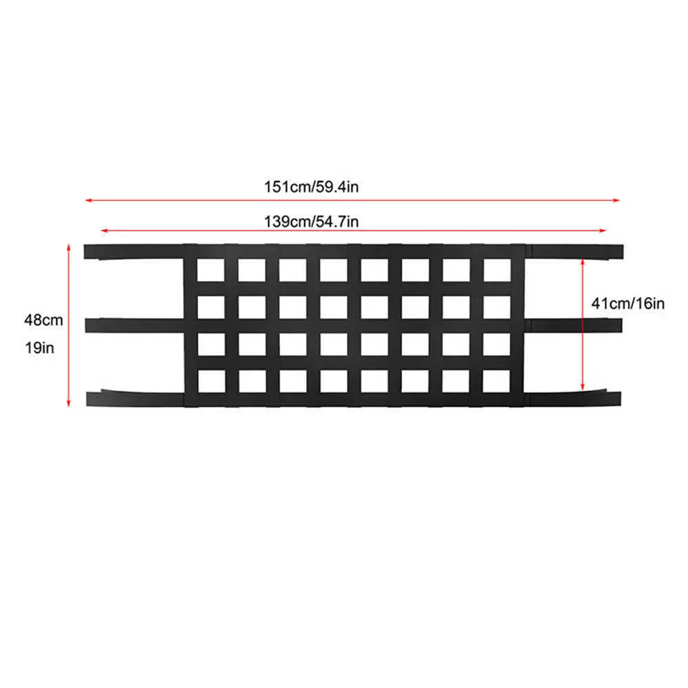 Elasticità dell'auto Elasticità pesante Mesh Cargo Net Auto Roof Net Hammockroof Auto Auto Auto Cargo Sun Shade Solde Wrangler JK 07188373400