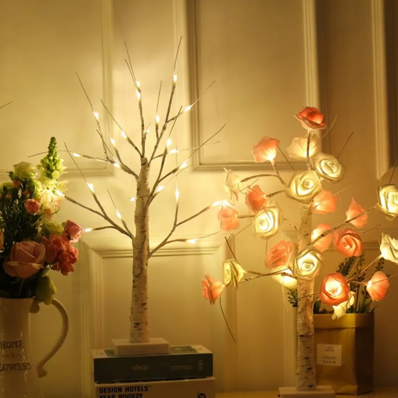 أضواء الليل LED FAIRY LIGHT BIRCH TREE LAMP HOLIDAING ELACTING DECER Home Party Wedding Decoration Decorty Gift220i