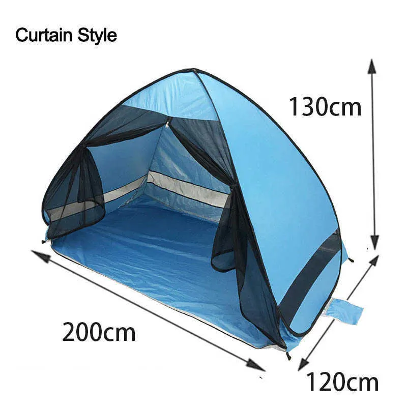 Anti-moustique Plage Camping Tente Ombre Protection UV Tente Portable Extérieure Automatique Avec Rideau En Maille Camping Abri XA215A Y0706