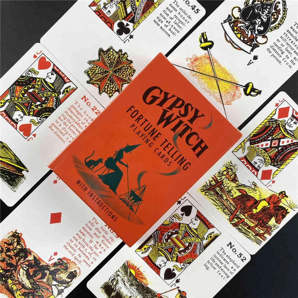 Gypsy Witch Fortune Telling Cards 52 Deck Tarot For Beginners Oracle Card Game Board Toy love THE7