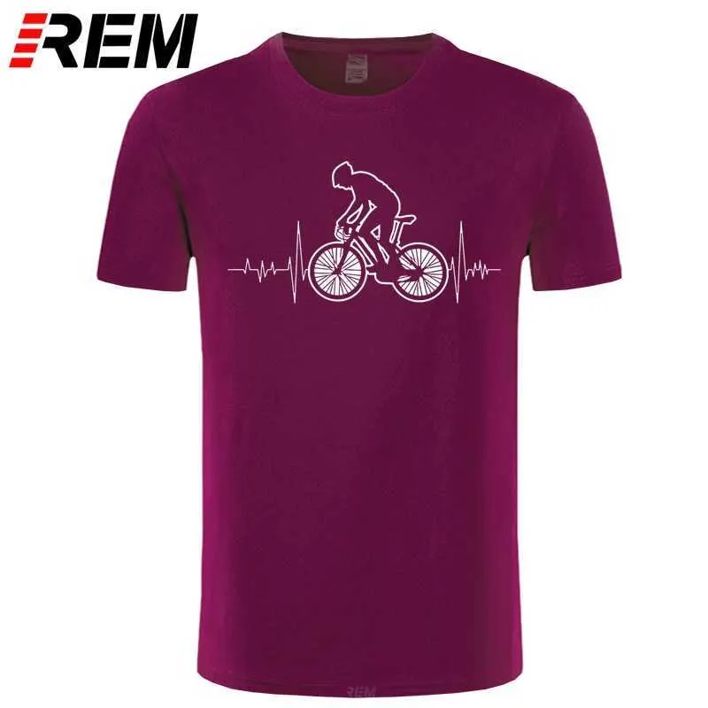 Rem górski jazda na rowerze MTB T Shirt Marka Odzież Rowery Koszula Bike Heartbeat Zabawny Rowerowy Rower Gift T-shirt 210629