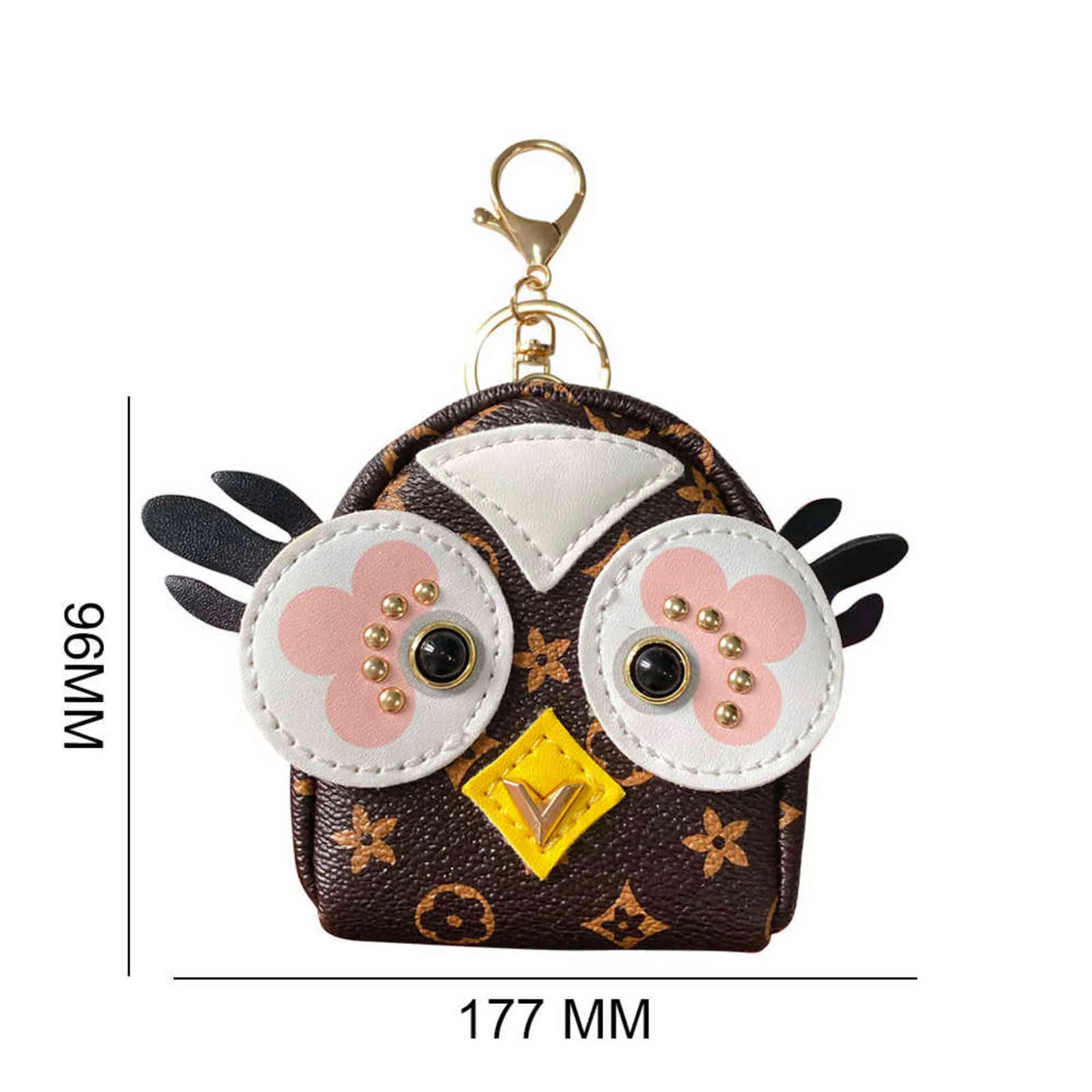 Car Keychain Luxury Leather Cute Owl Key Tag Case Mini Bag Pendant Creative Gift Brand Designer Accessories for Women Men H11265853104