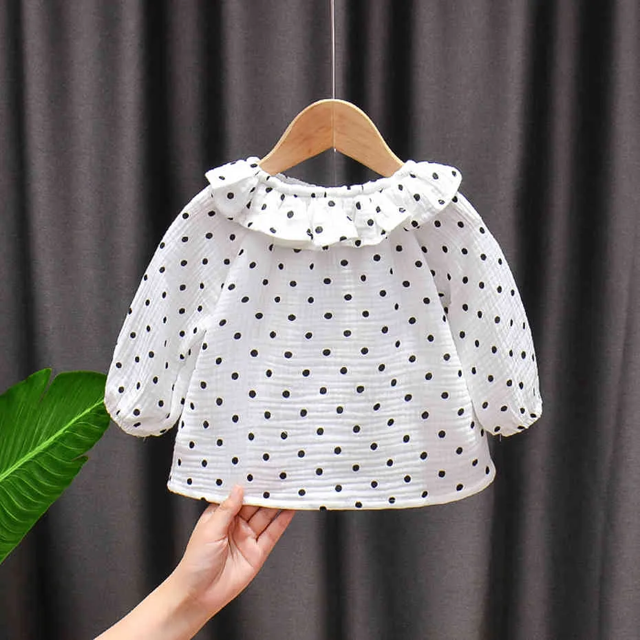 Hemd für Mädchen Punkt Kinder Bluse für Mädchen Frühling Herbst Kinderbluse für Mädchen Casual Style Baby Girl Clothes 210412