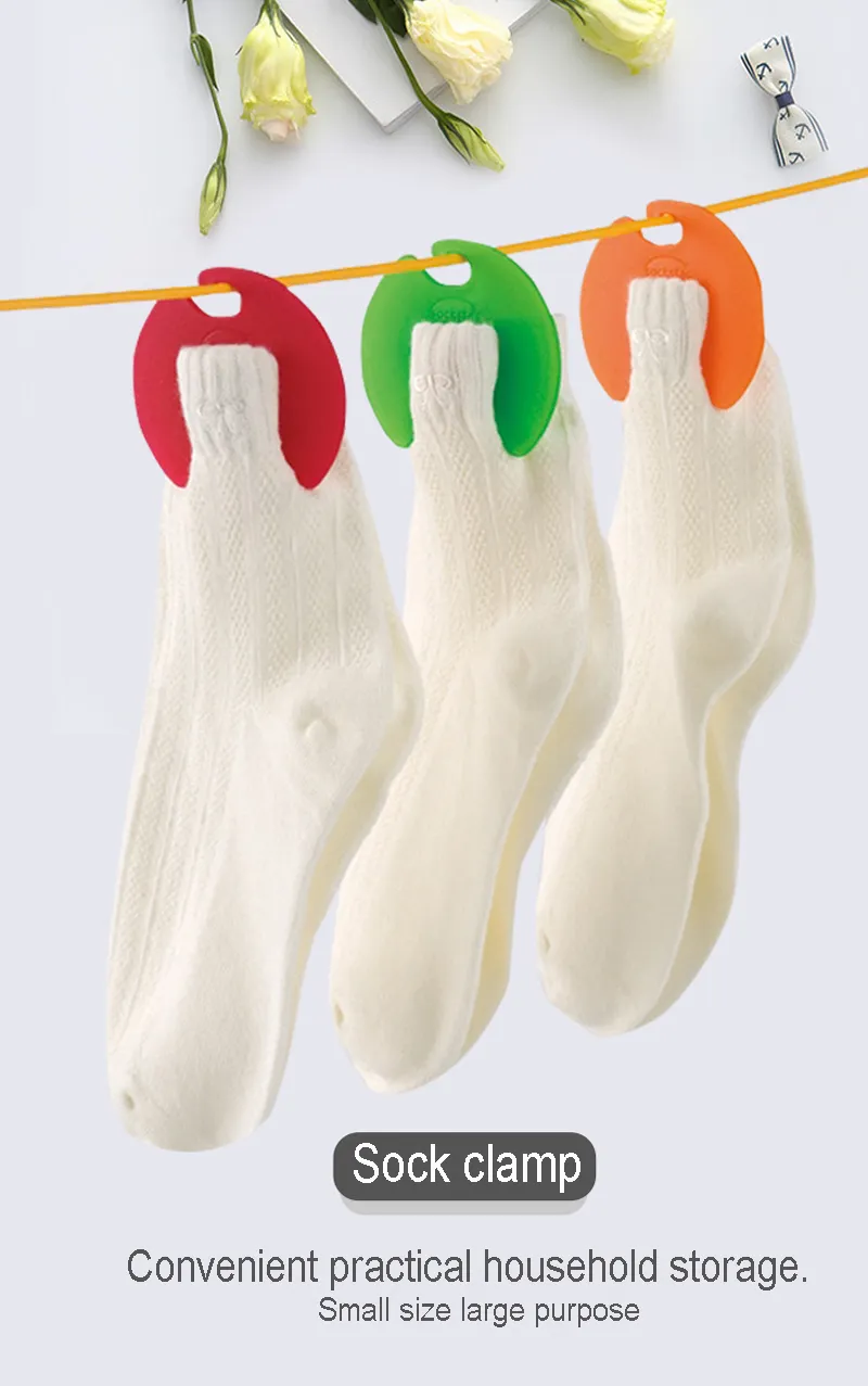 Sock Clips Sock Organisatörer Sorterare Holder Clamp Home Tvättkläderpinnar Underkläder Gloe Tie Sorters Kläder7876698