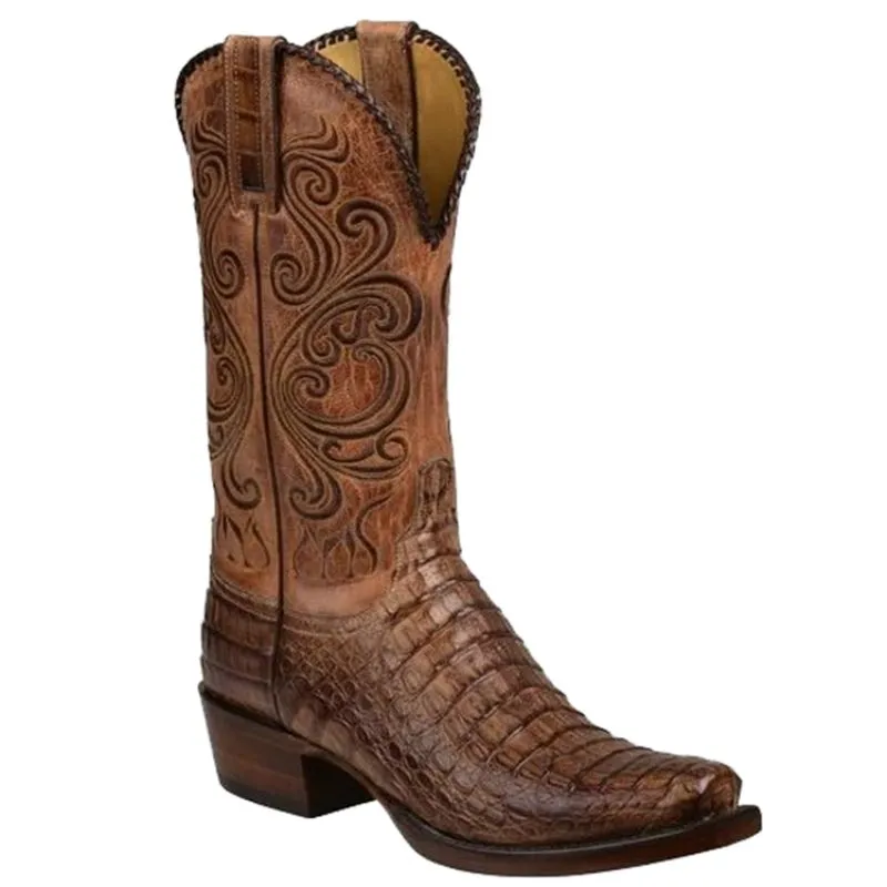 Herren PU Leather Back Cut Cowboy Boots Western Square Toe Boot Stiefel Klassiker Stiefel Casual Fashion Winterkampf Ka6554263642