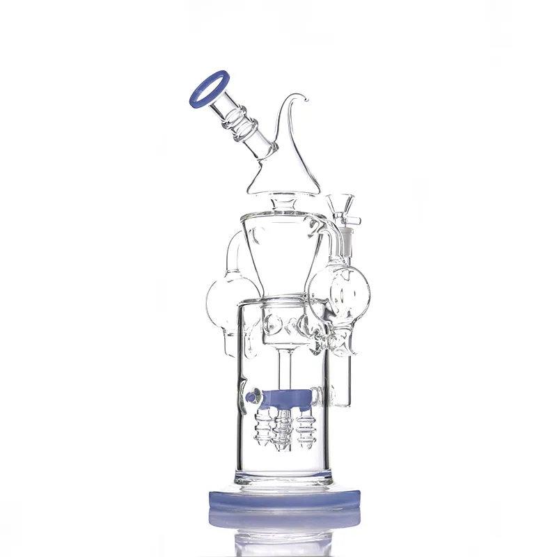 13 pollici Large Recycler Bong Dab Rigs Grandi bong di vetro Tubi d'acqua Tubi d'acqua spessi Narghilè di tabacco con ciotola da 14 mm