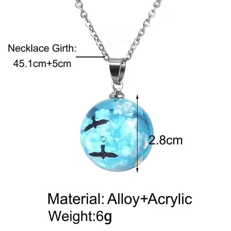 Fashion Personality Women's Necklace Creative Simple Blue Sky White Clouds Bird Star Pendant 2021 Trend Party Gift Chains216D